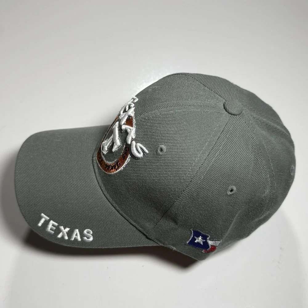Blue Ocean Texas Longhorns Baseball Cap Gray Retro Circular Embroidery Hat Mens
